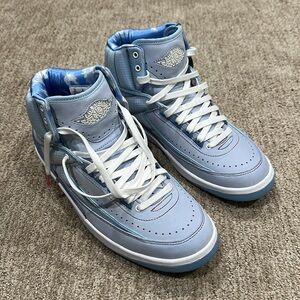 2022 J. Balvin x Air Jordan 2 Retro SP Celestine Blue/White/Multi-Color Size 9.5